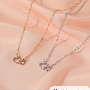 Elegant Gold and Sterling Silver Heart Pendant Necklace